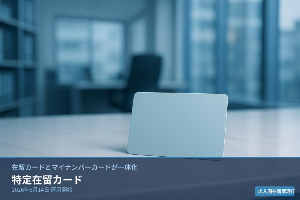 在留カードとマイナンバーカードが一体化した特定在留カードのイメージ