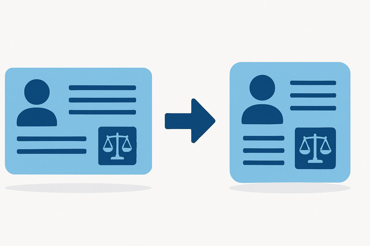 従来の在留カードと特定在留カードの違いを比較したイメージ