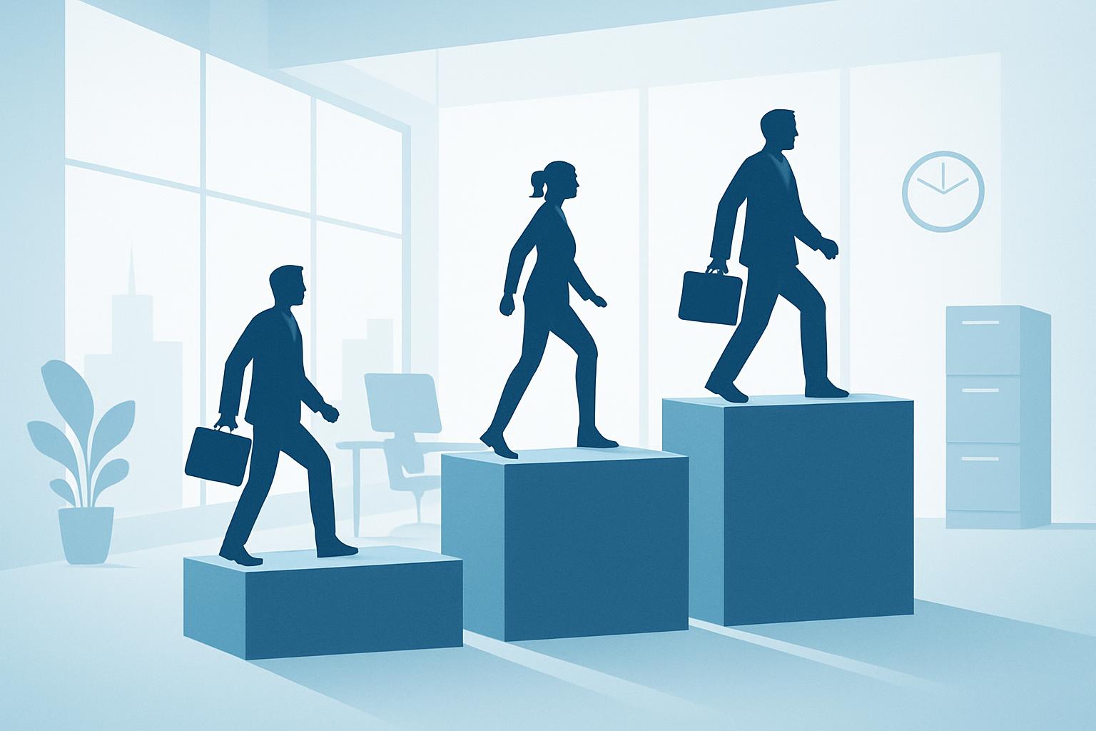 育成就労制度の日本語能力要件を示す3段階のステップイメージ