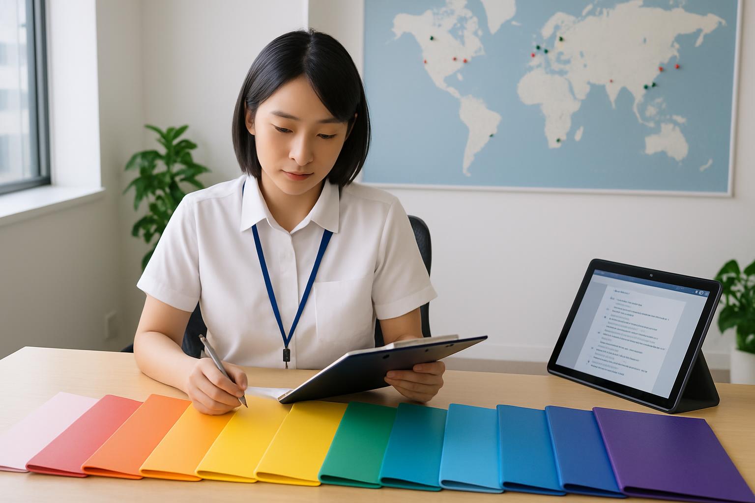 義務的支援の実施状況を確認する登録支援機関スタッフのイメージ