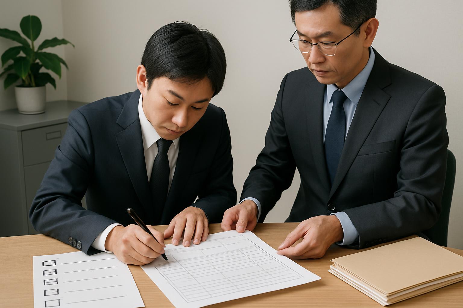 育成就労計画書を作成する企業担当者と監理支援機関の担当者