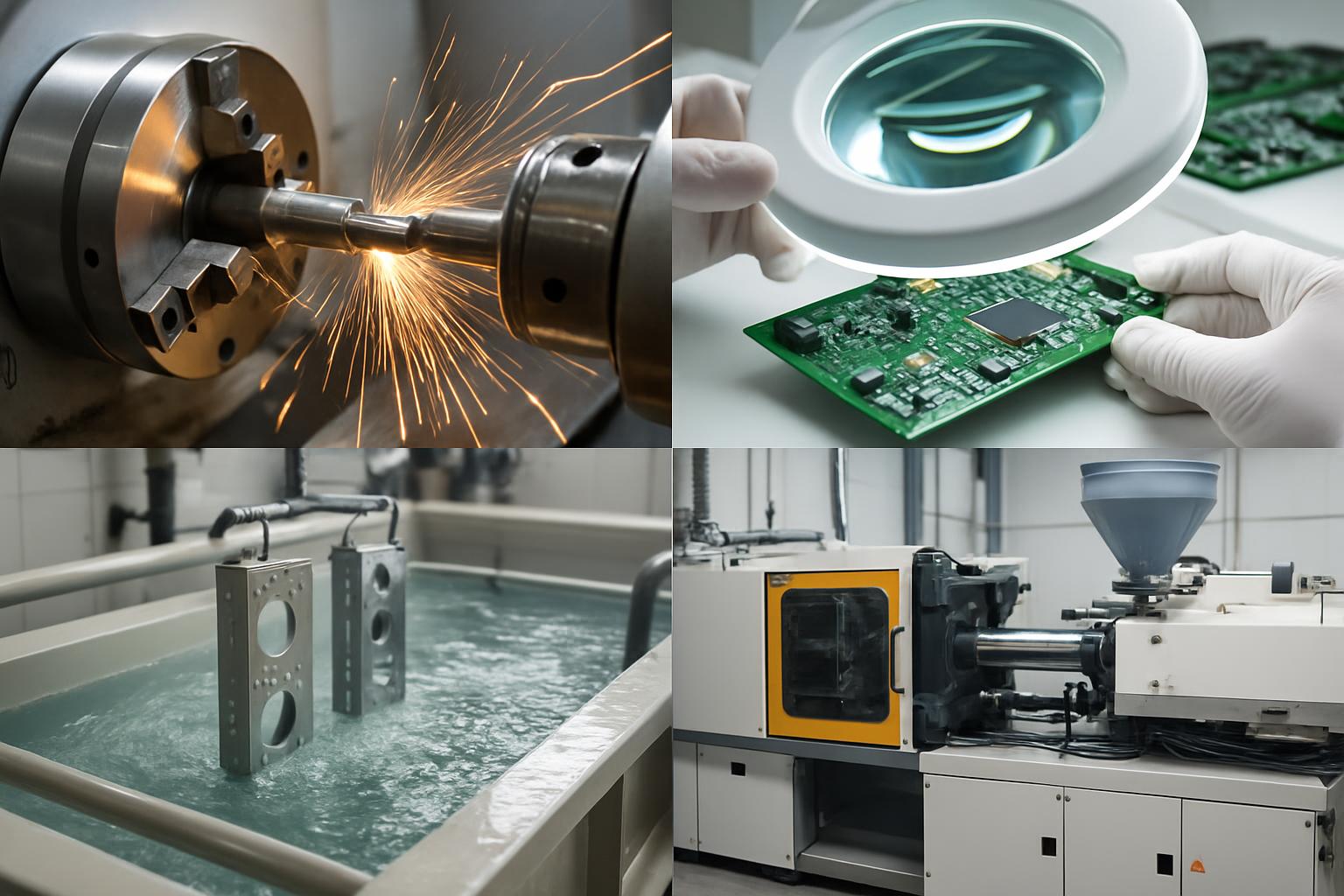 金属加工・電子部品組立・表面処理・射出成形の製造工程