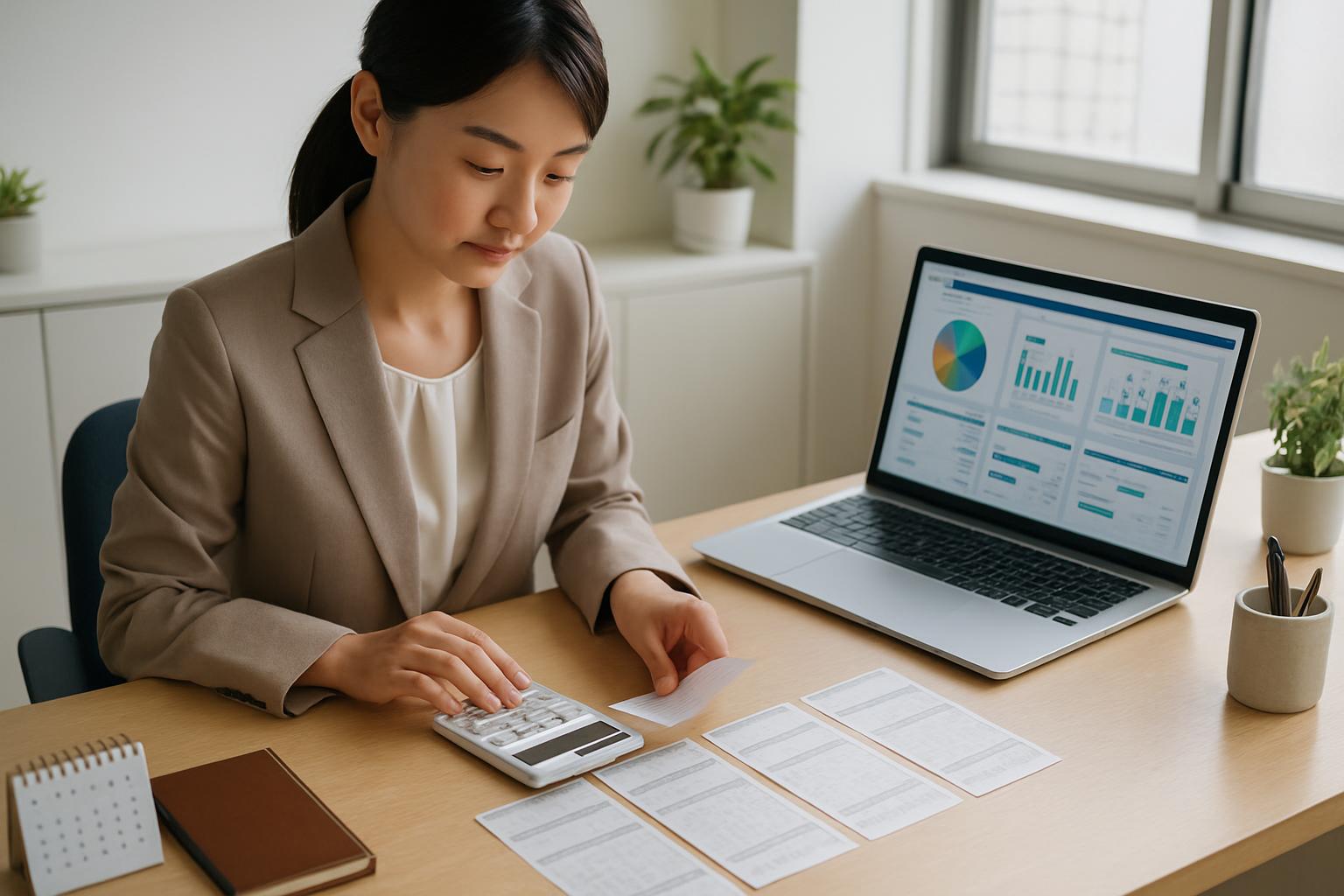 特定技能外国人の月額ランニングコストを管理する様子