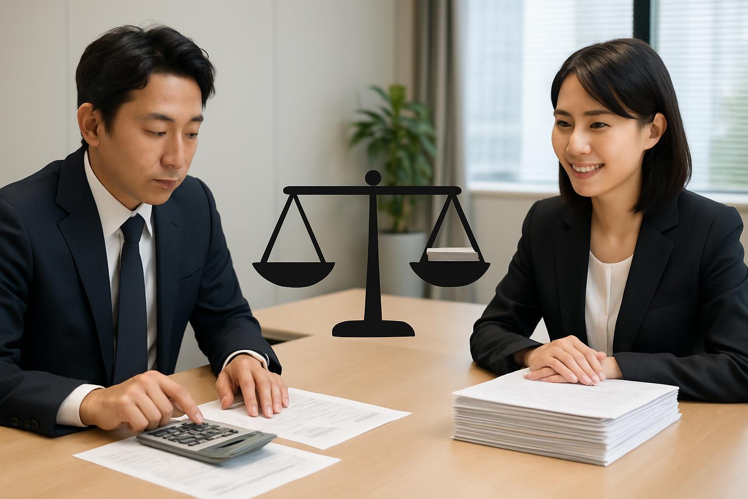 行政書士と弁護士の費用を比較するイメージ