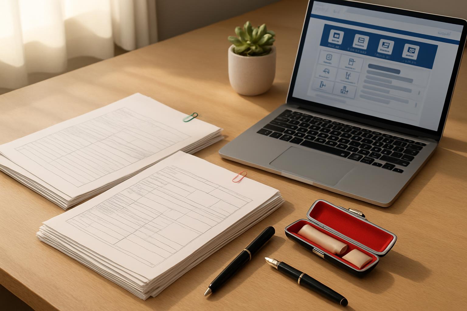 監理支援機関の許可申請に必要な書類と準備の様子