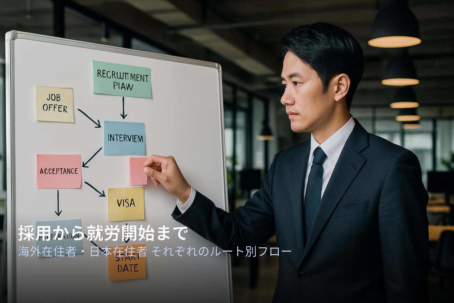 海外在住者・日本在住者 それぞれの採用フロー別イメージ