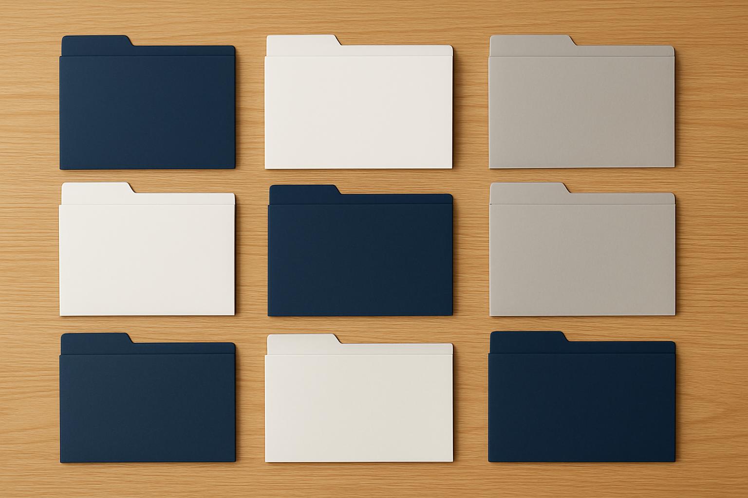 年次定期届出の書類を整理するオフィスシーン