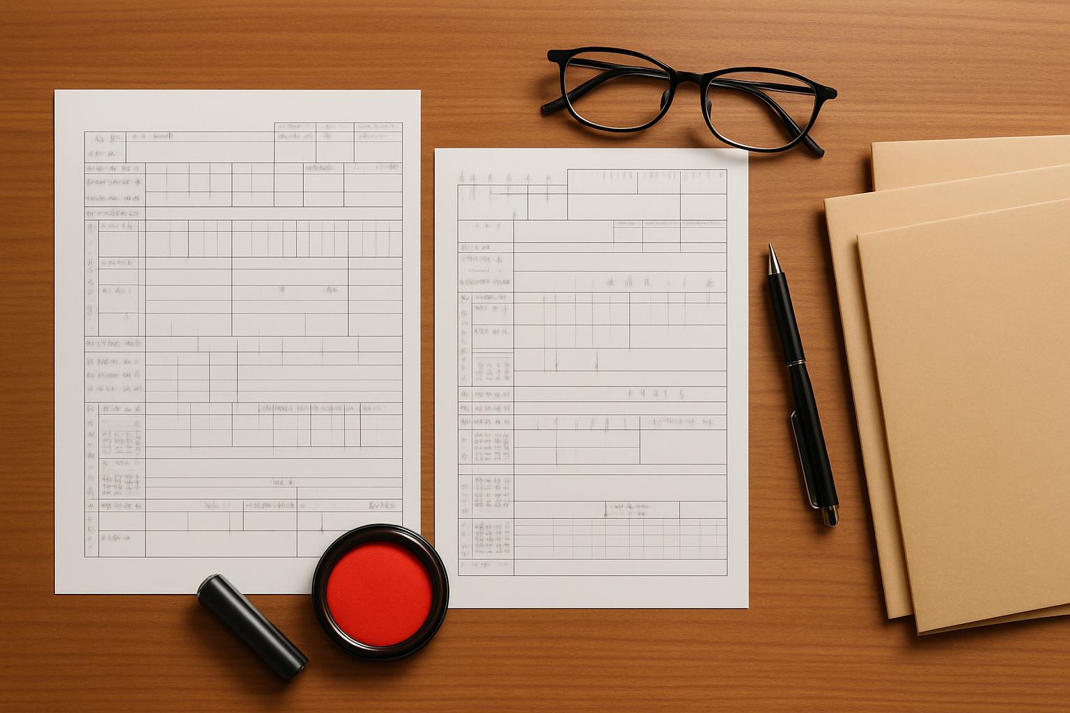 登録申請に必要な書類一式のイメージ