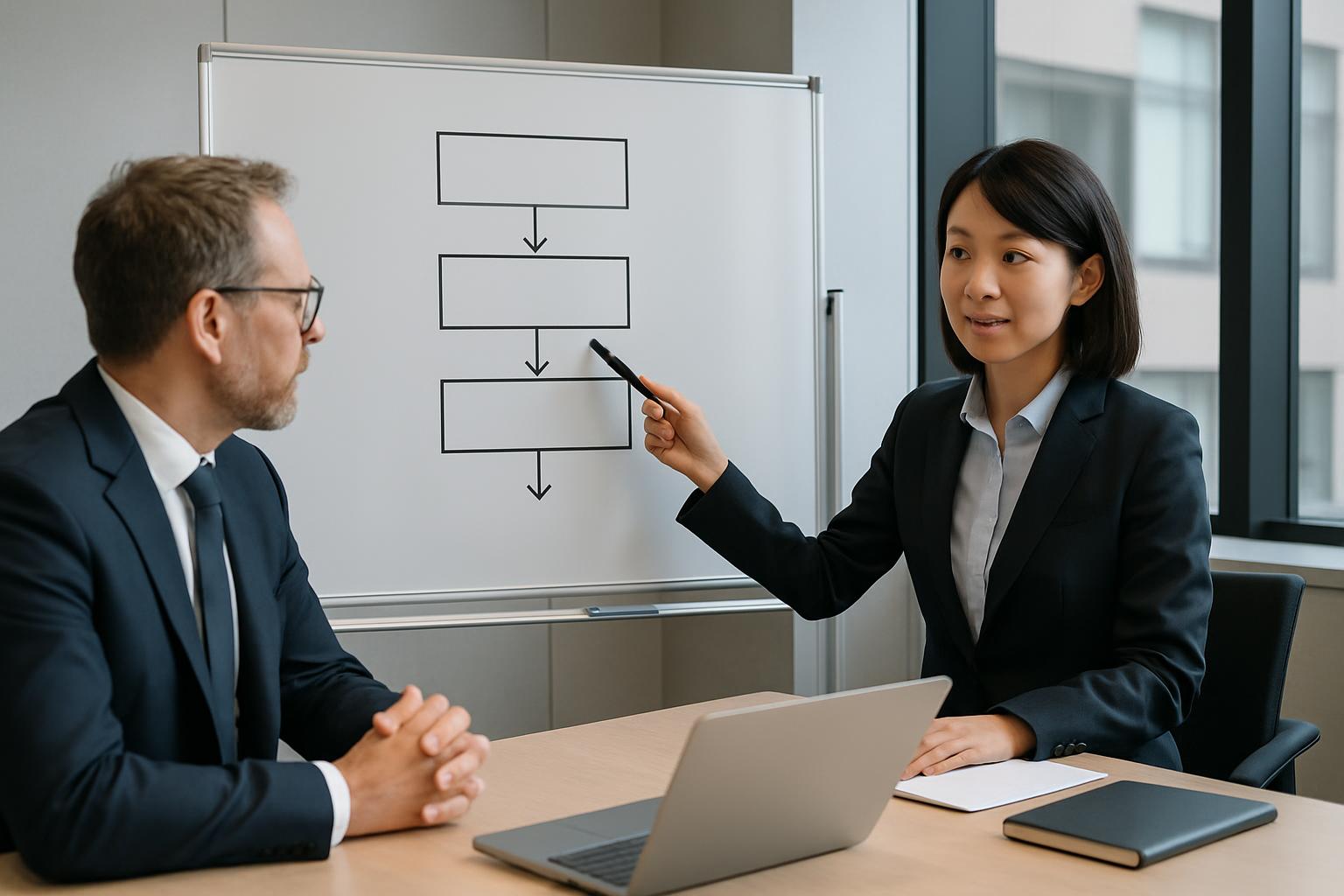 行政書士と外国人が再申請の5ステップを確認するミーティング