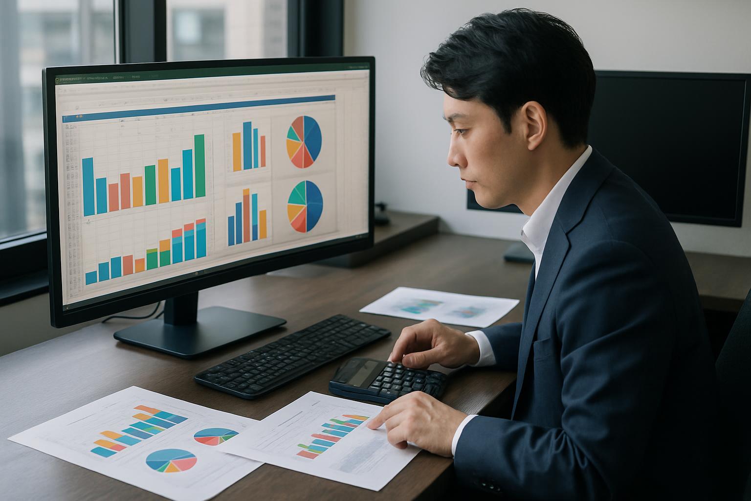 特定技能5人受入れの予算シミュレーションを作成する様子