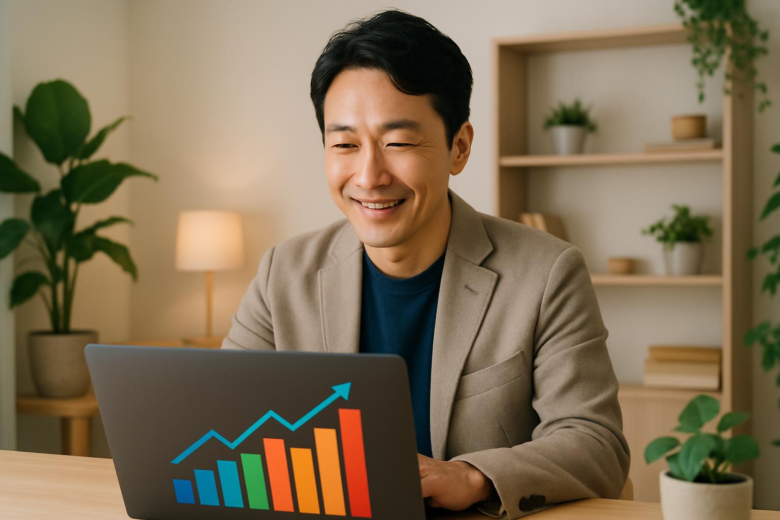 登録支援機関の収益を示す財務レポートを確認する経営者