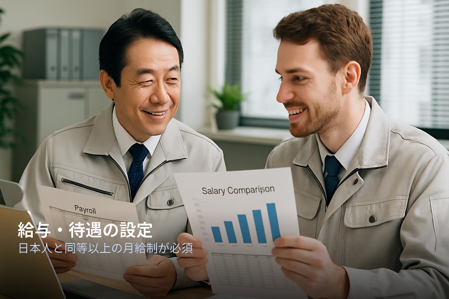 同等報酬要件と月給制義務のポイントイメージ