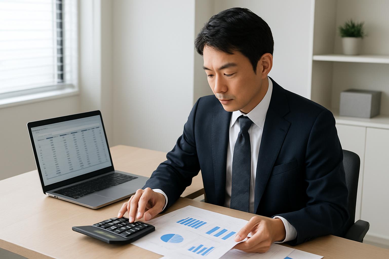 外部監査人業務の収益計算をする行政書士