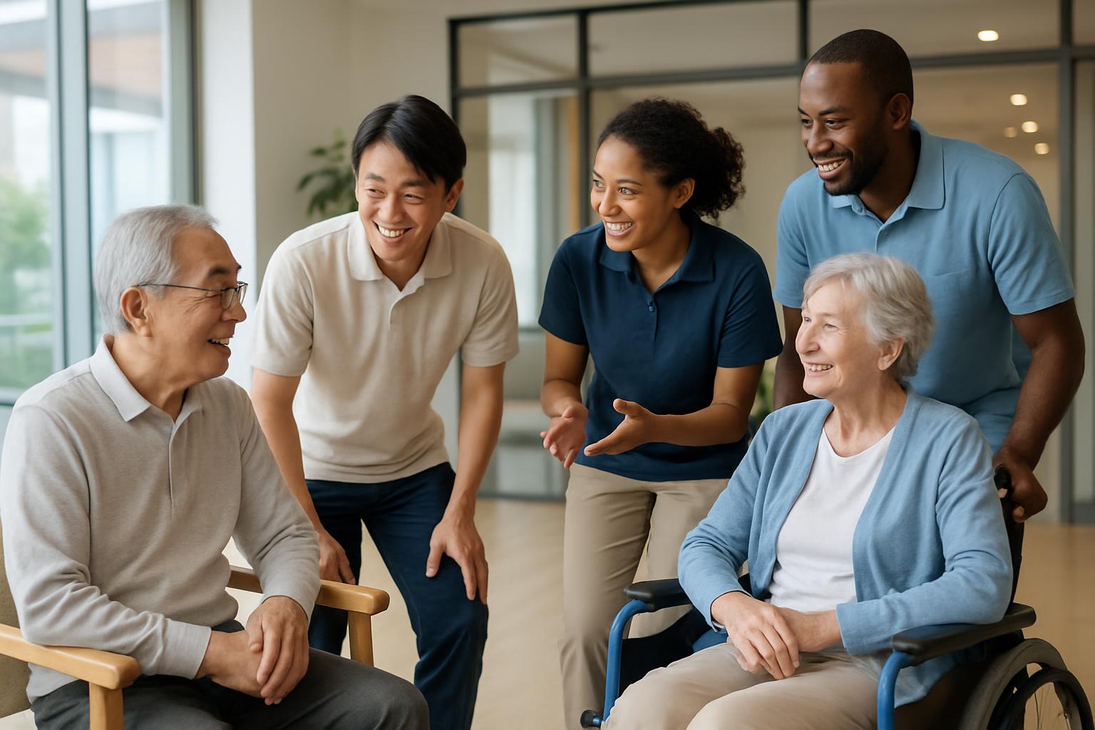 介護チームで特定技能外国人が活躍するイメージ