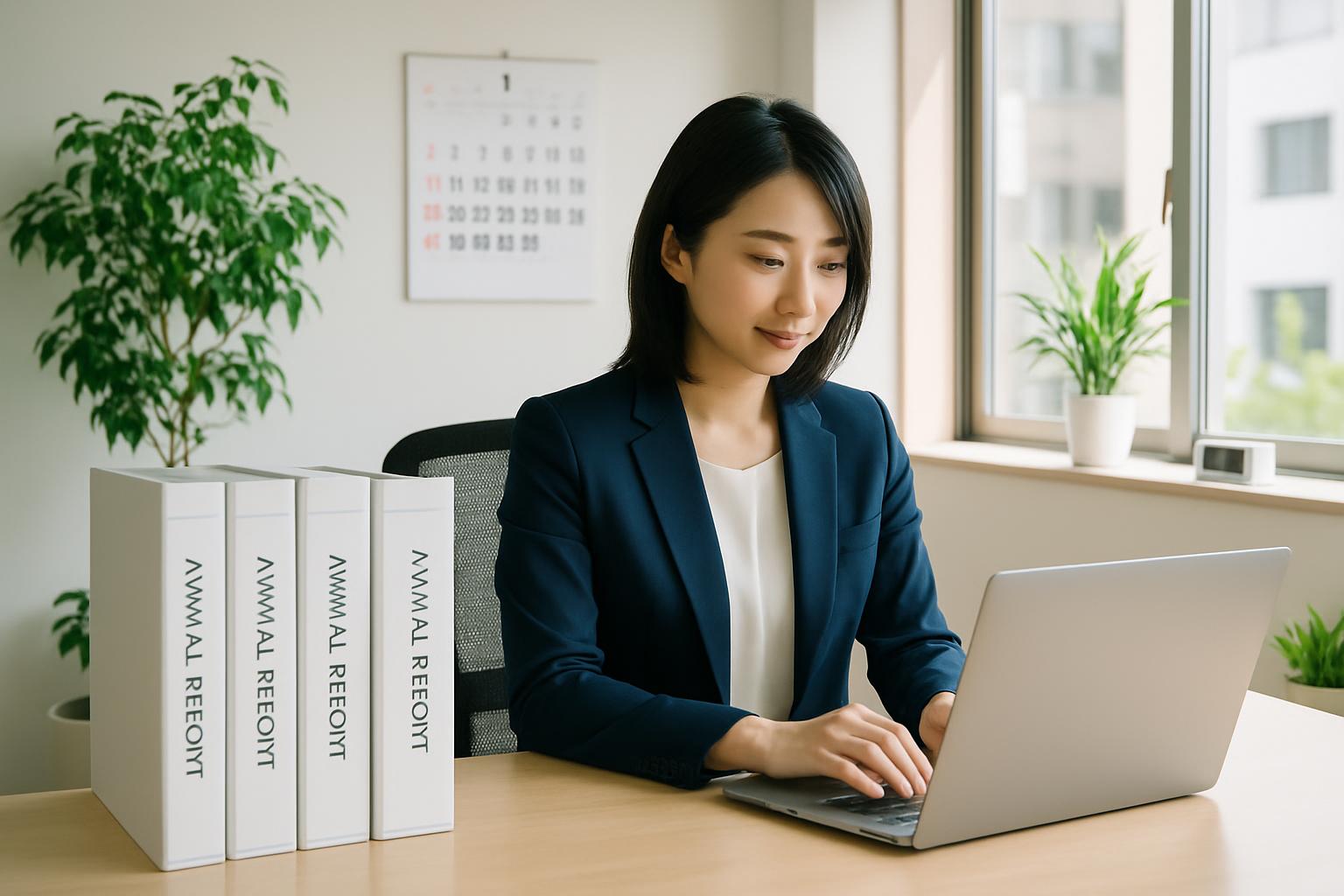 年次定期届出に取り組む担当者