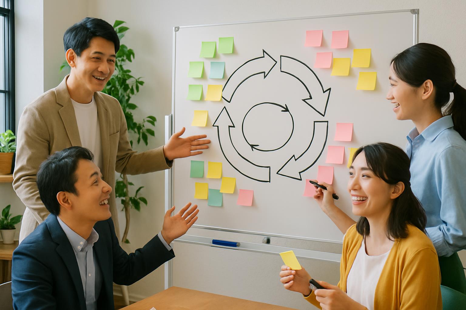 改善計画を立てるチームのイメージ