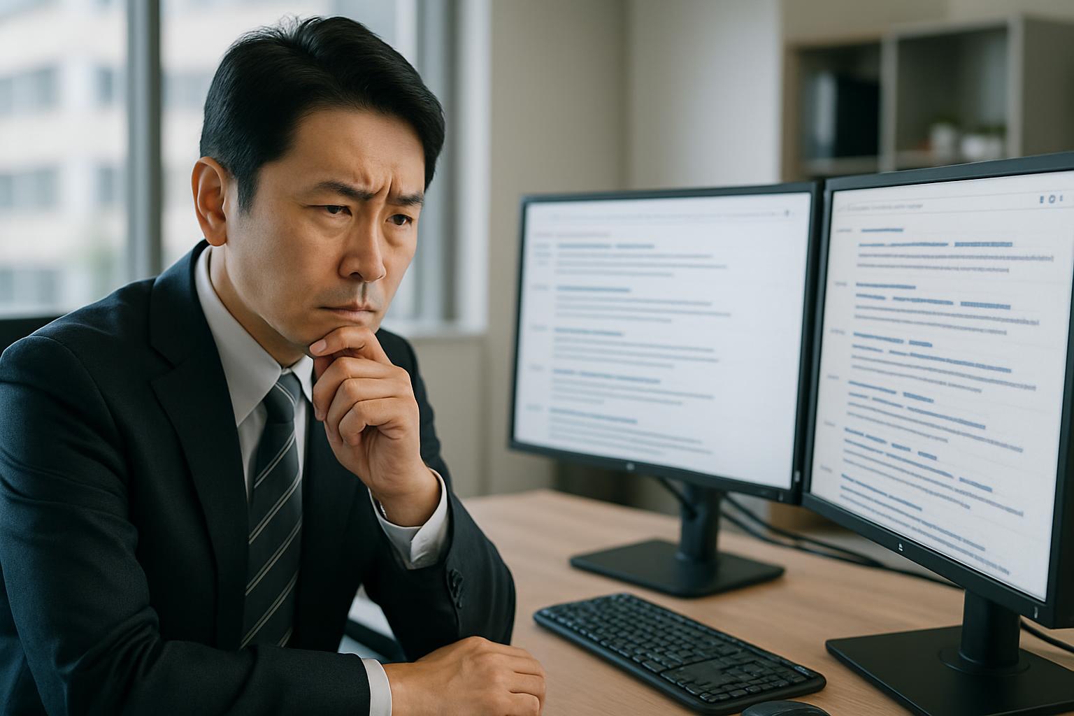 行政書士選びで注意すべきポイントを検討する人事担当者