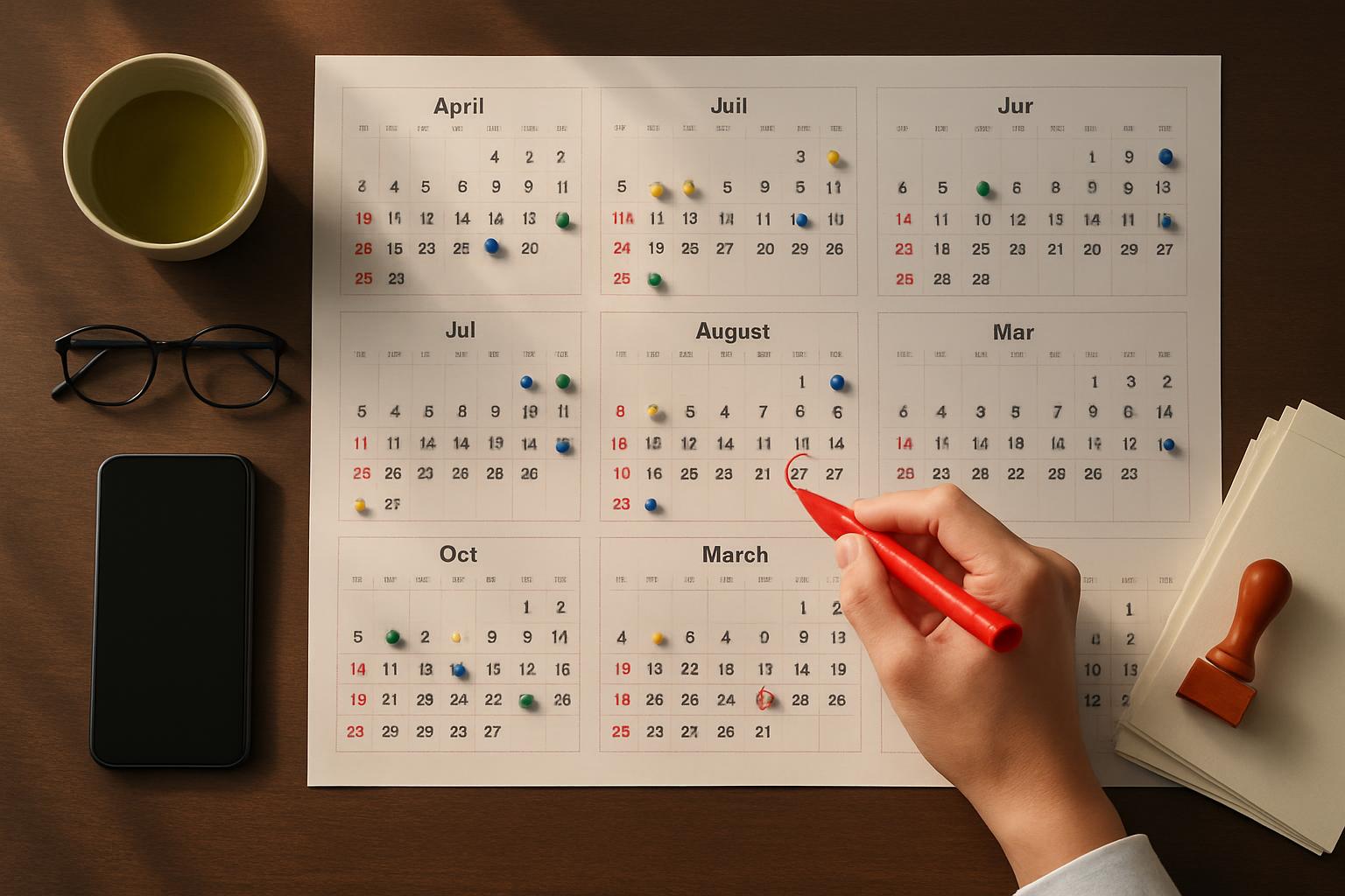 事前申請に向けたスケジュール管理のイメージ