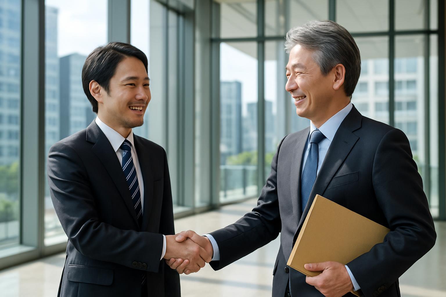 信頼できる行政書士との握手