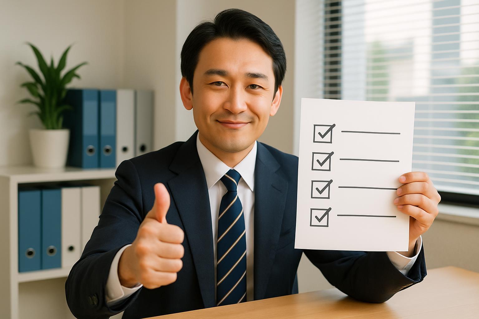 支援計画書の完成を喜ぶイメージ