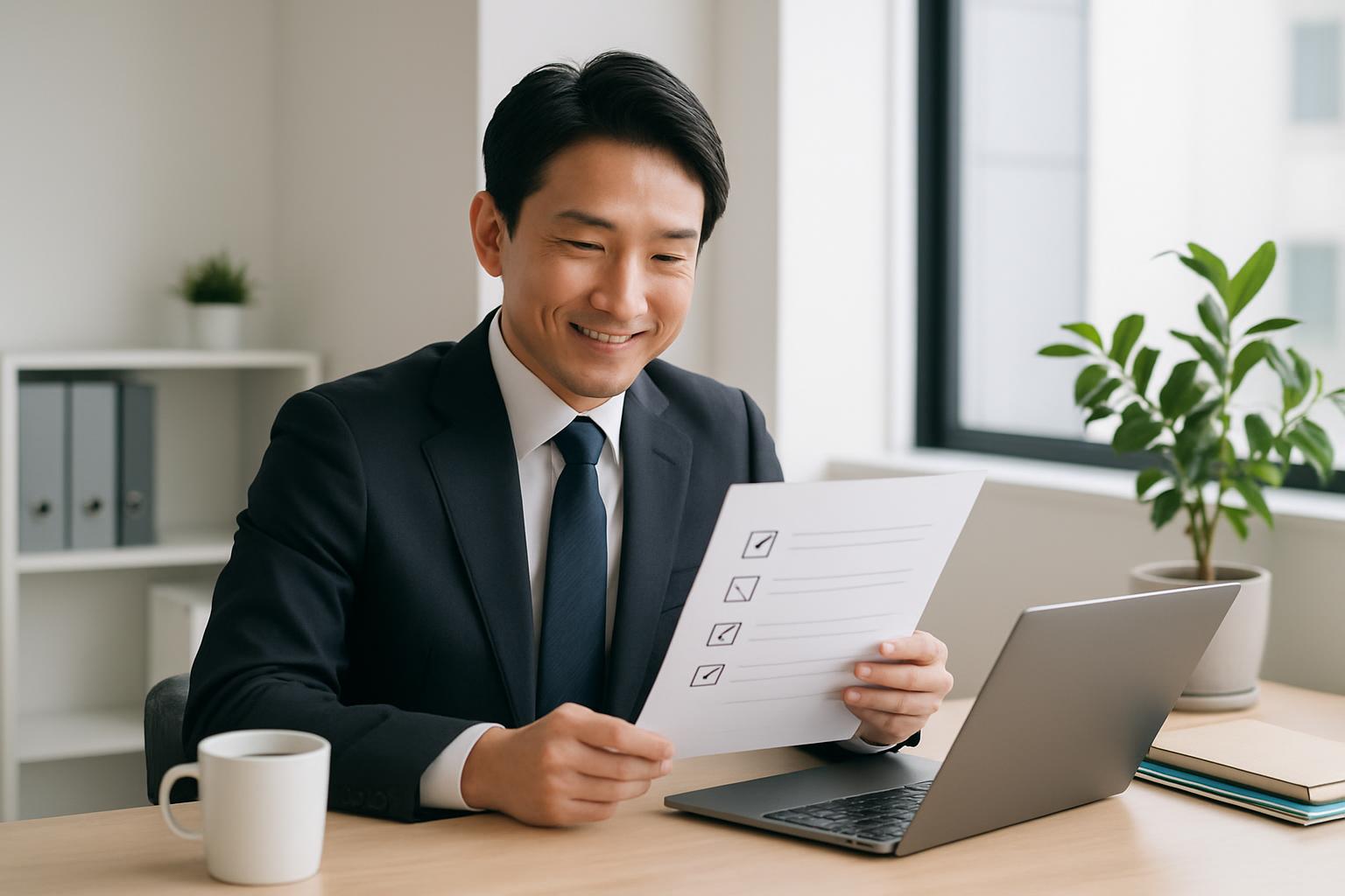 費用を確認して安心するビジネスパーソン