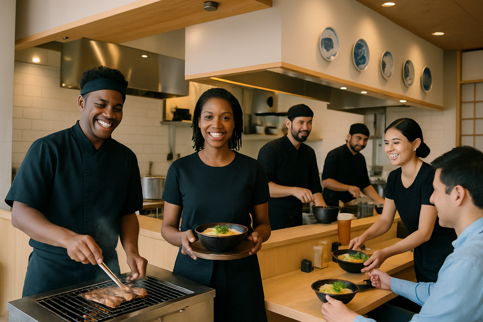 日本の飲食店で活躍する外国人スタッフのイメージ（アイキャッチ）