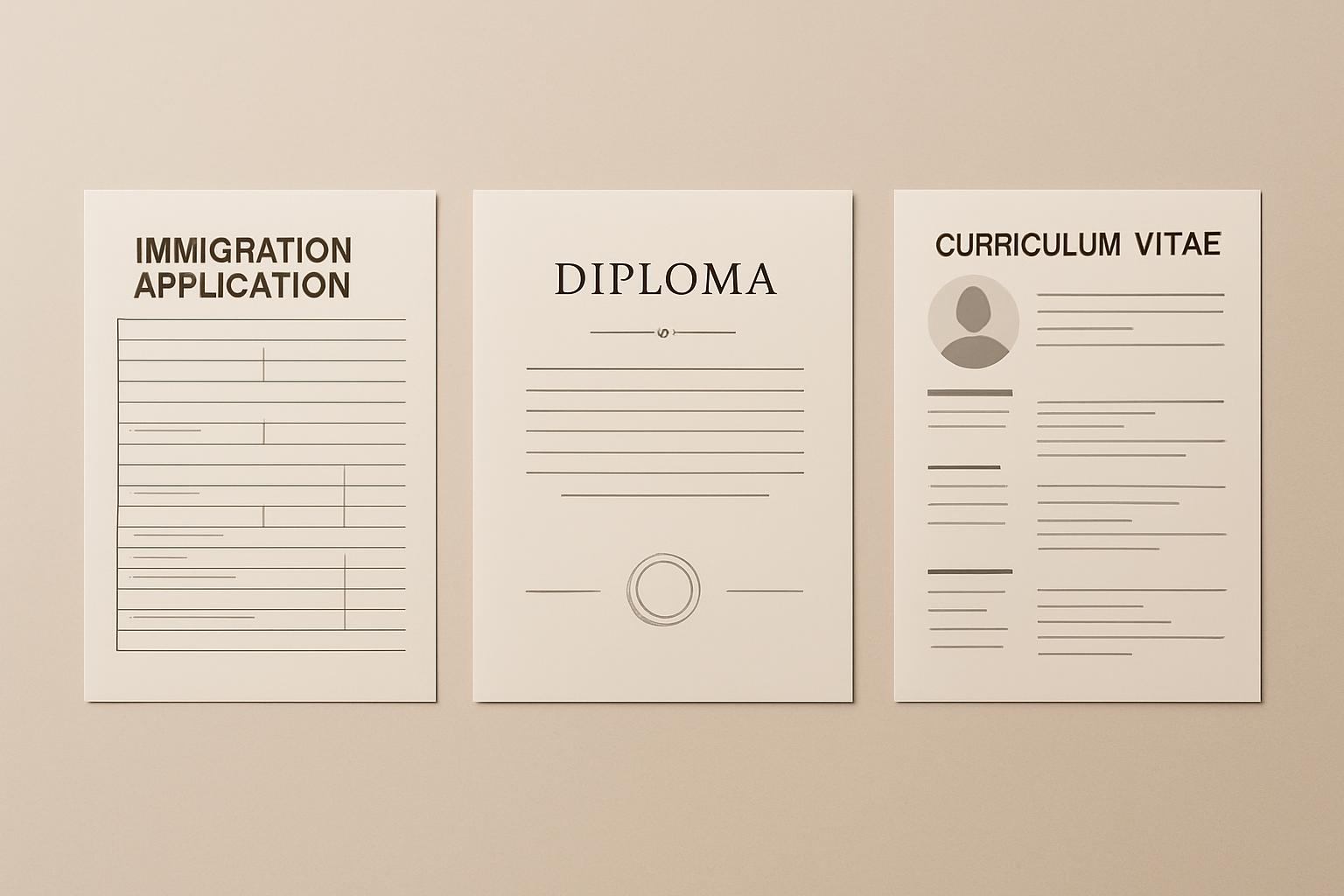 技人国ビザ申請に必要な学位証明書・職務経歴書・申請書類の俯瞰