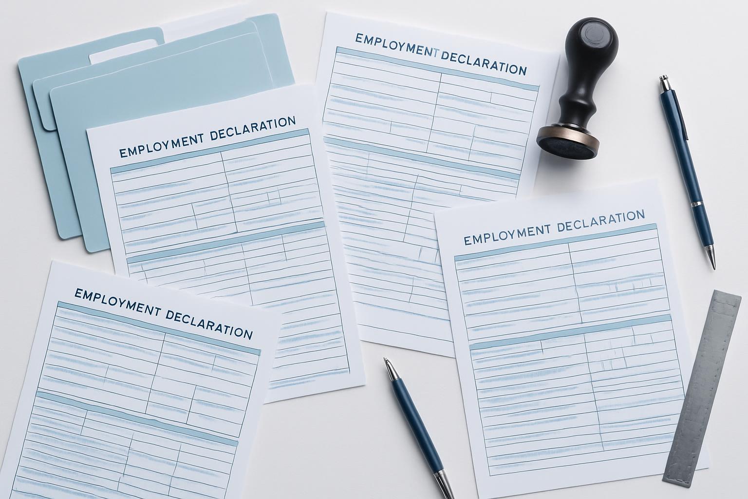 外国人雇用状況届出の概要を確認する企業担当者と外国人労働者