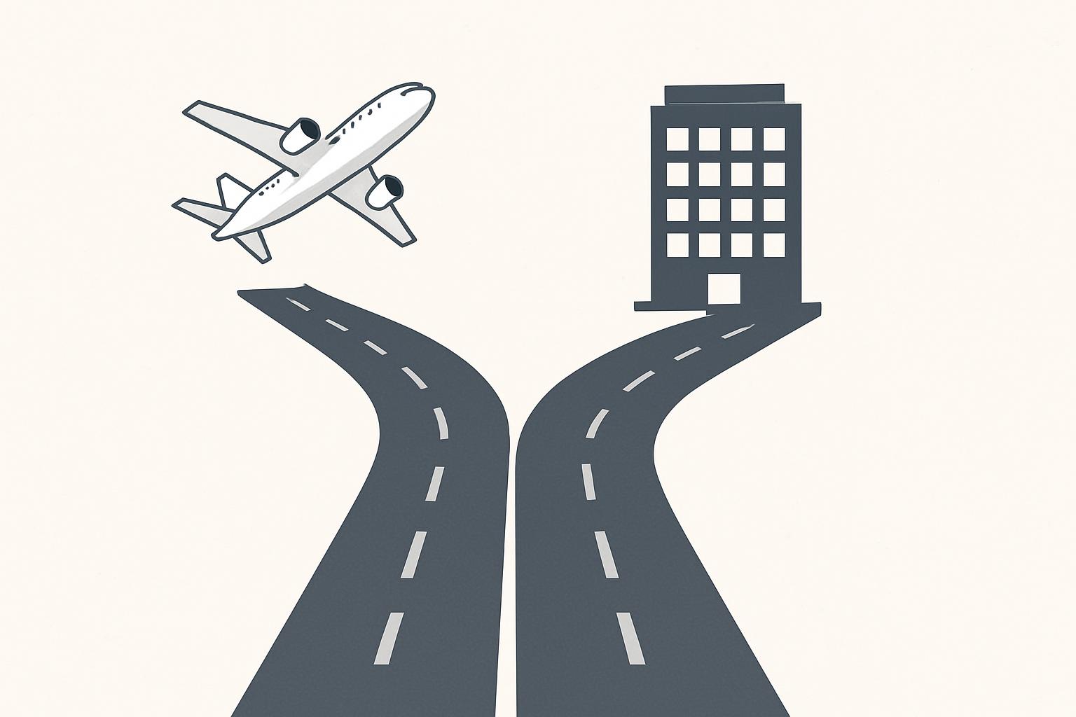 海外在住者と国内在住者の採用手続きフローを表す2つの異なるルートのイメージ