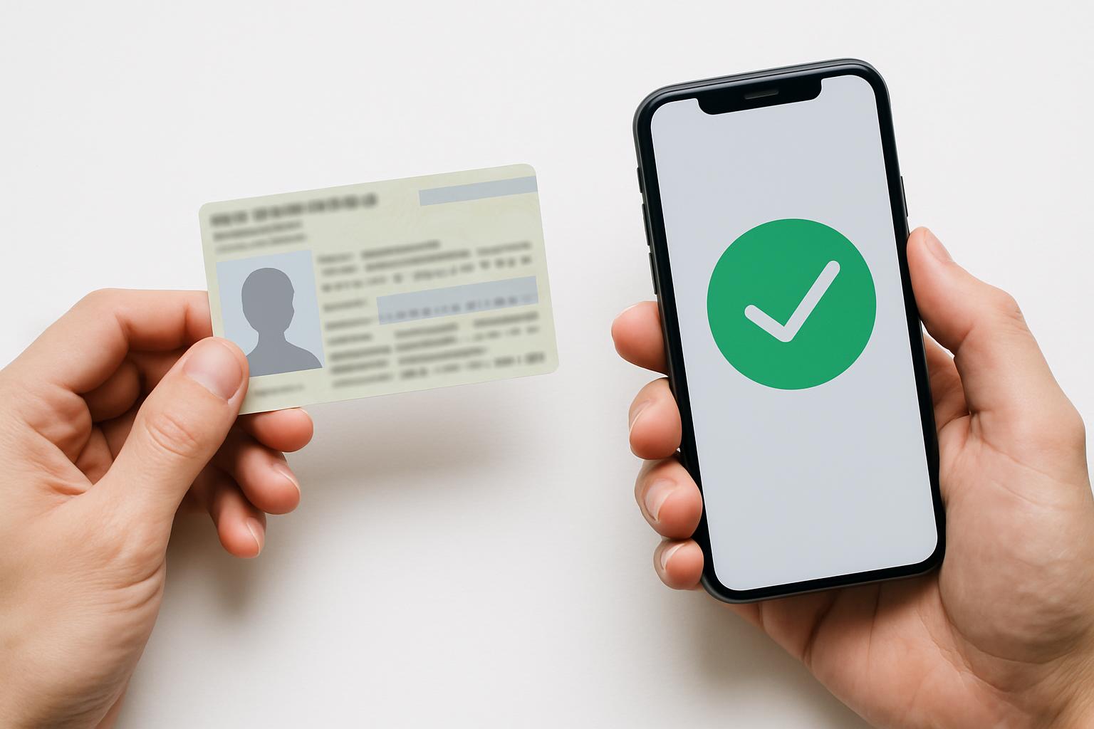 在留カードをスマートフォンアプリで確認する人事担当者