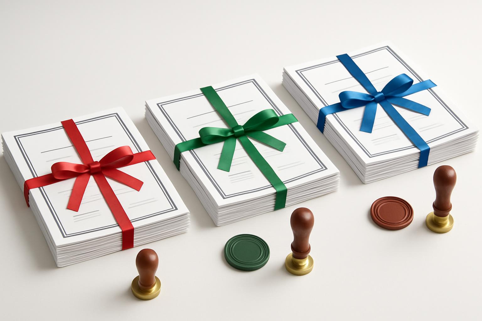 永住許可の三大要件を示す書類と公式認定書のイメージ