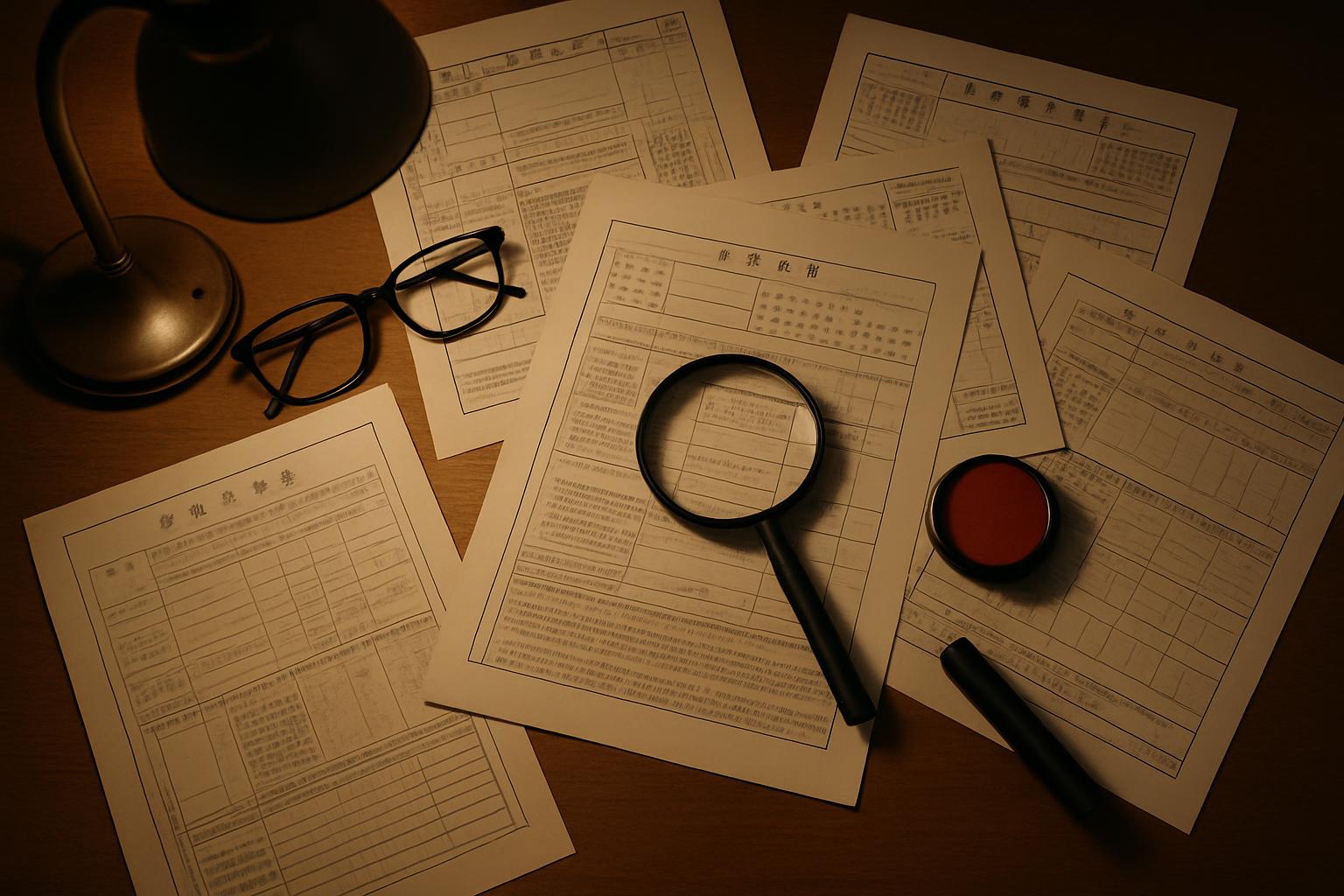 入管職員が書類を精査している様子