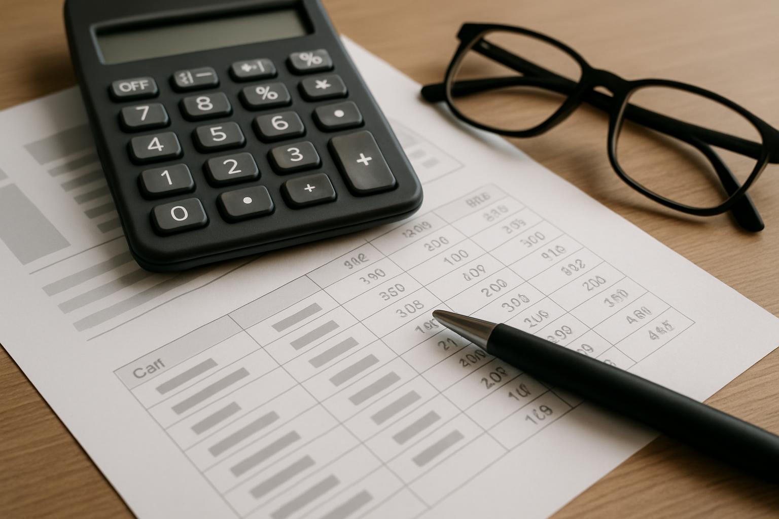 社会保険コスト試算の書類と計算機