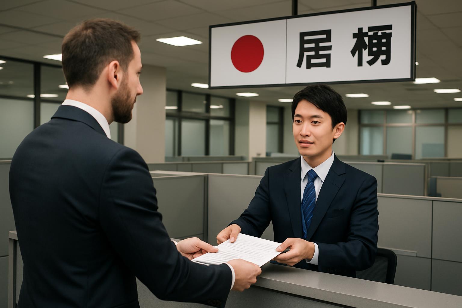 外国人が地方出入国在留管理局の窓口で特定在留カードを申請する手続きフロー