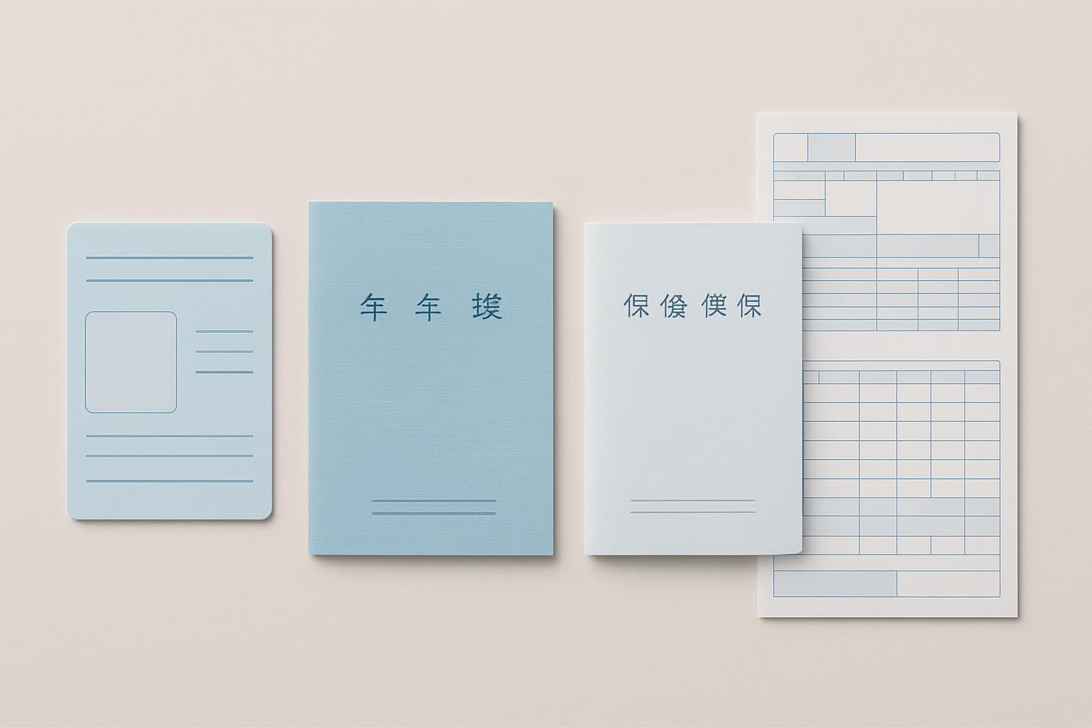 社会保険証・年金手帳・保険料納付証明書のイメージ