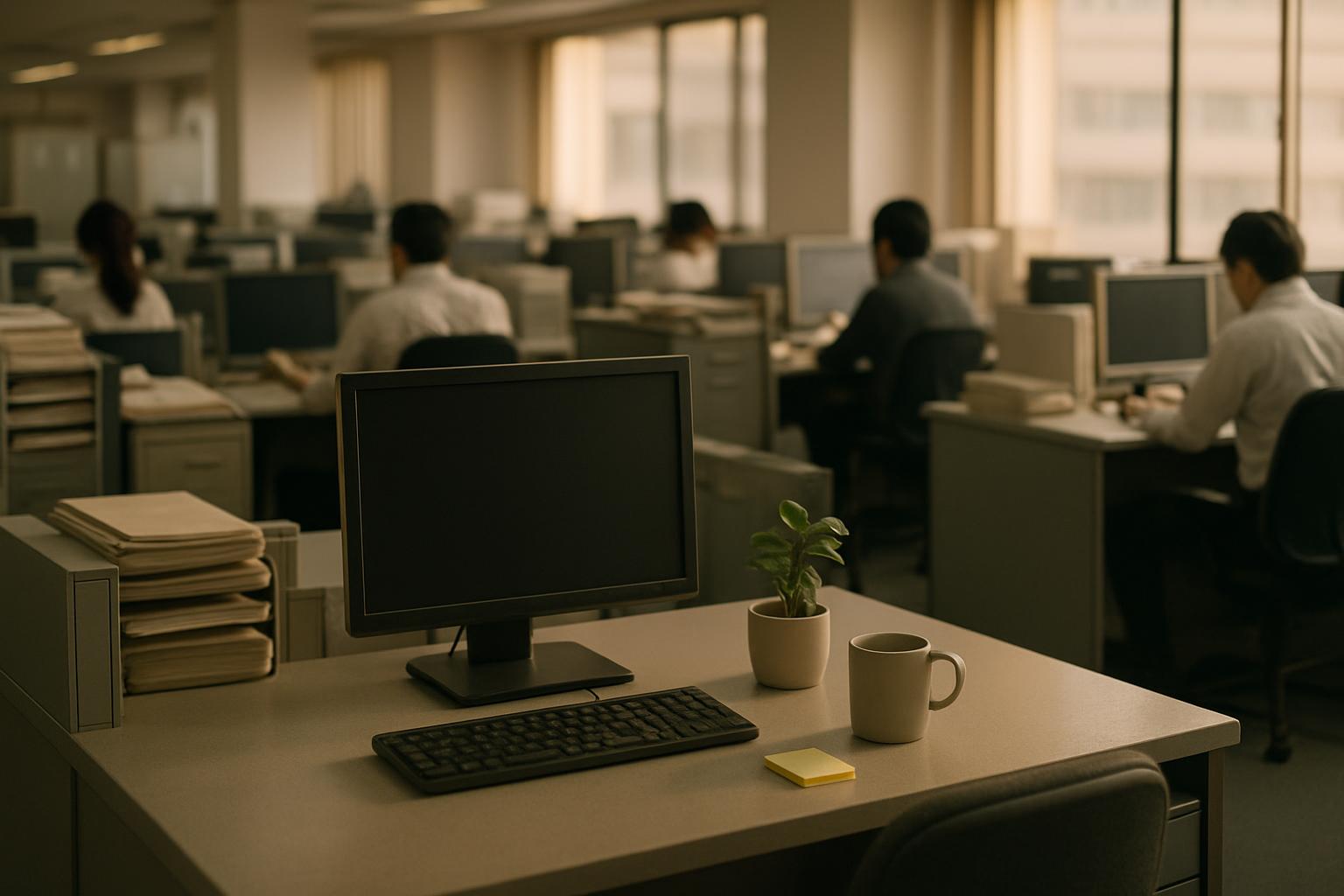 社会保険書類を見て悩む人事担当者