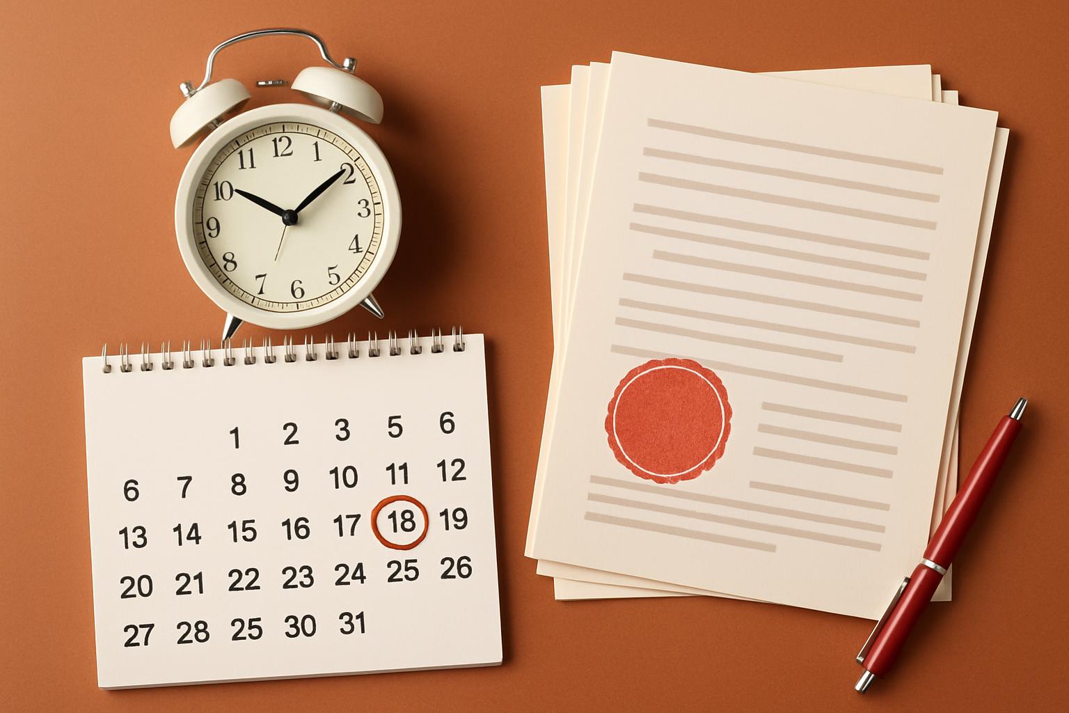 届出期限を管理する企業担当者のカレンダー確認