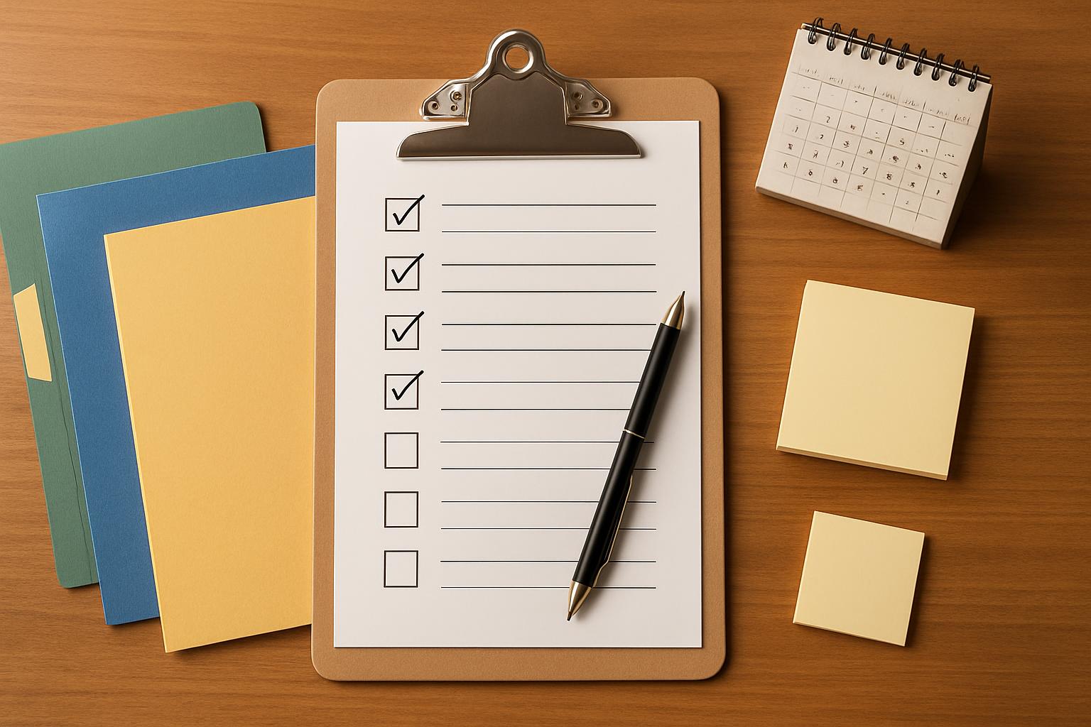 永住許可申請前の自己チェックリストと準備書類のイメージ